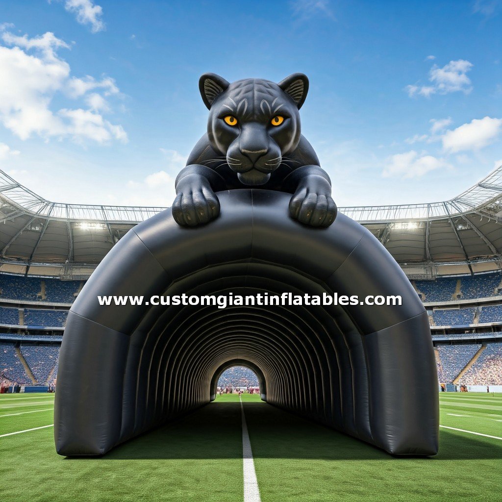 inflatable panther mascot tunnel for football team