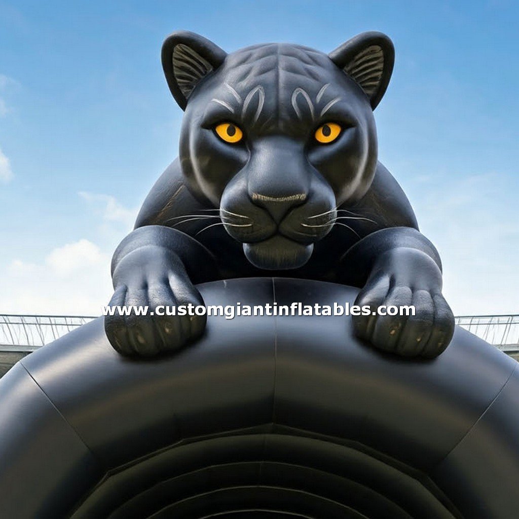inflatable panther mascot football tunnel