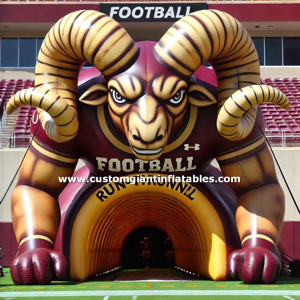 inflatable ram football tunnel